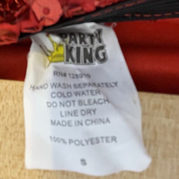 Party King Toon Starlet Costume Womens Small Red Sequin Maxi Dress Strapless - Picture 4 of 4